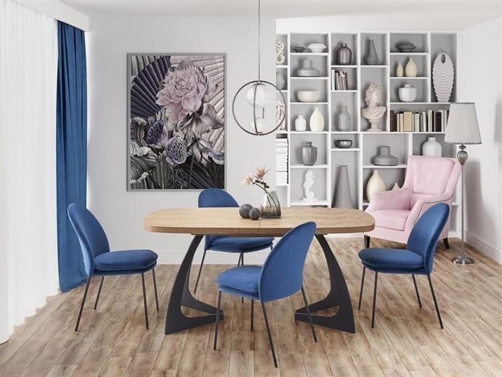 Раскладной стол VELDON 160 (200) x90 Halmar дуб/черный